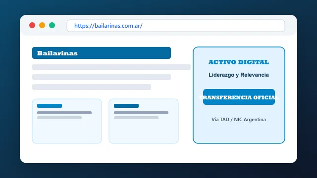 Vista del activo digital estratégico bailarinas.com.ar y transferencia formal